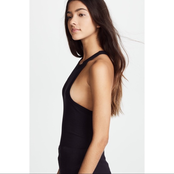 NWOT-Free People Black Wide Eyed Ribbed Tank - Picture 5 of 7